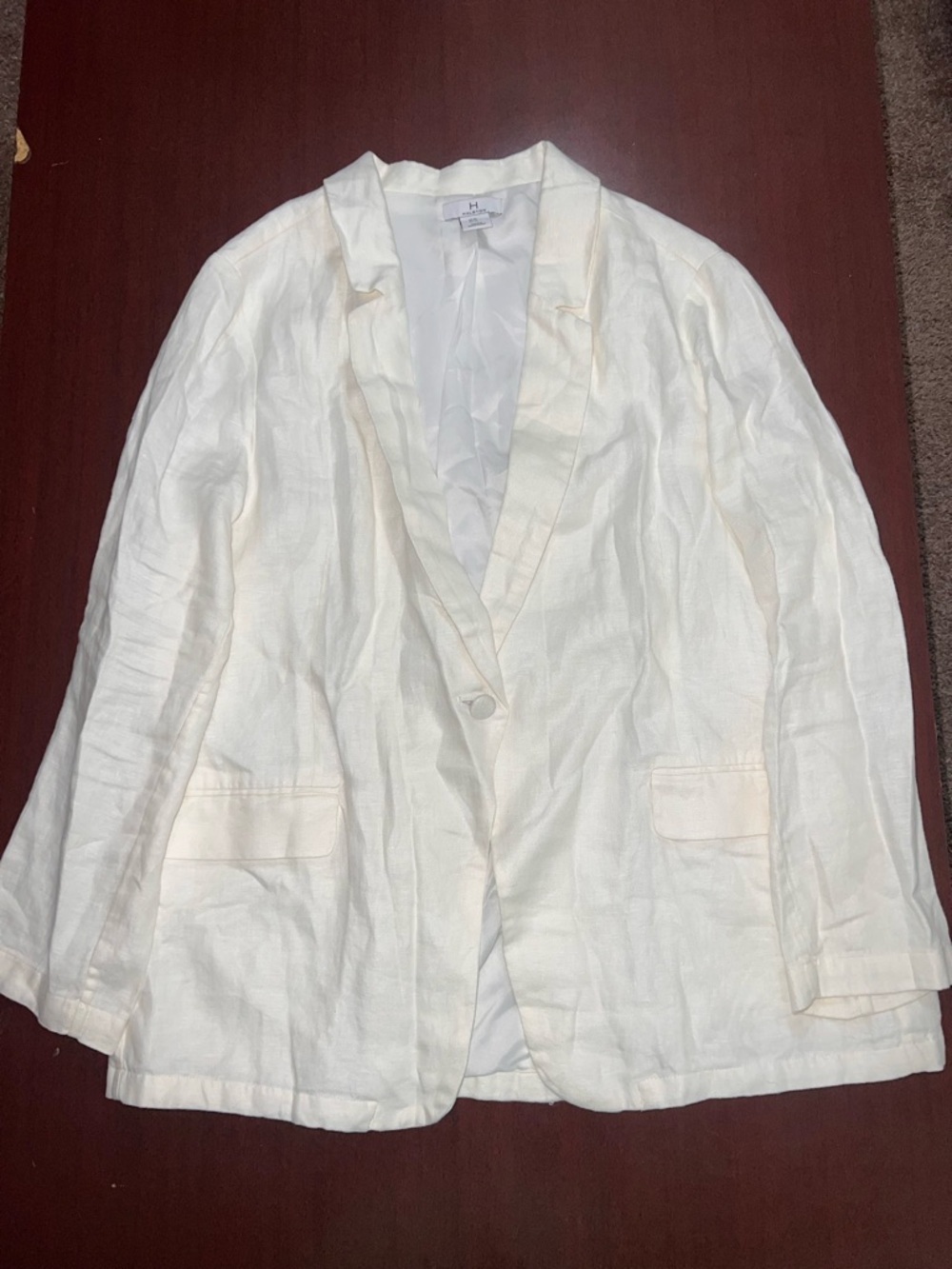 H by Halston White Tailored Blazer